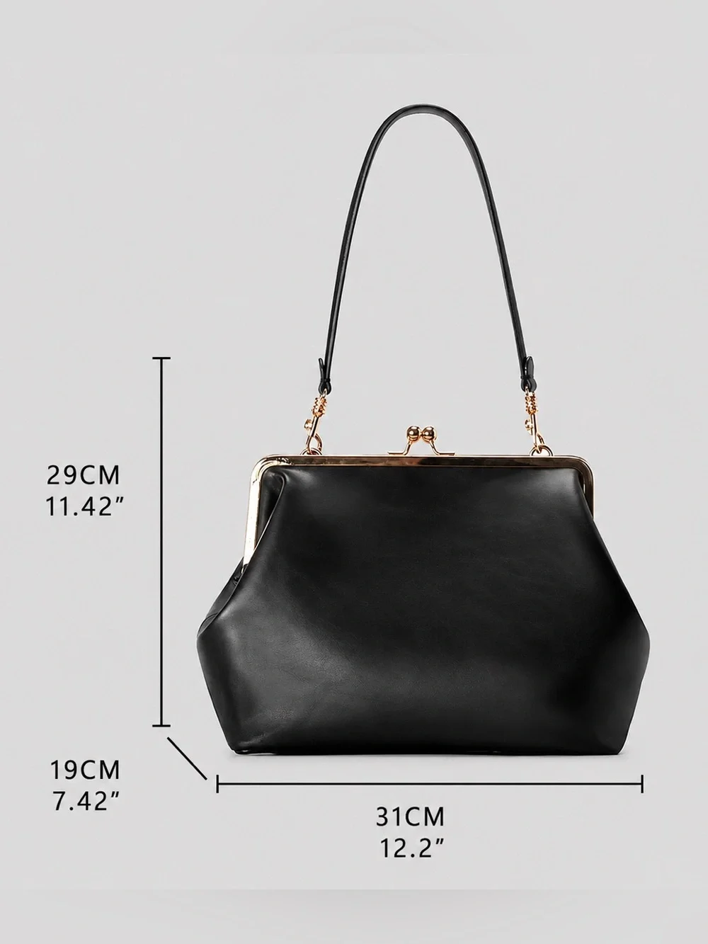 Structured Dark Green Croc-Embossed Frame Handbag with Gold kiss lock.